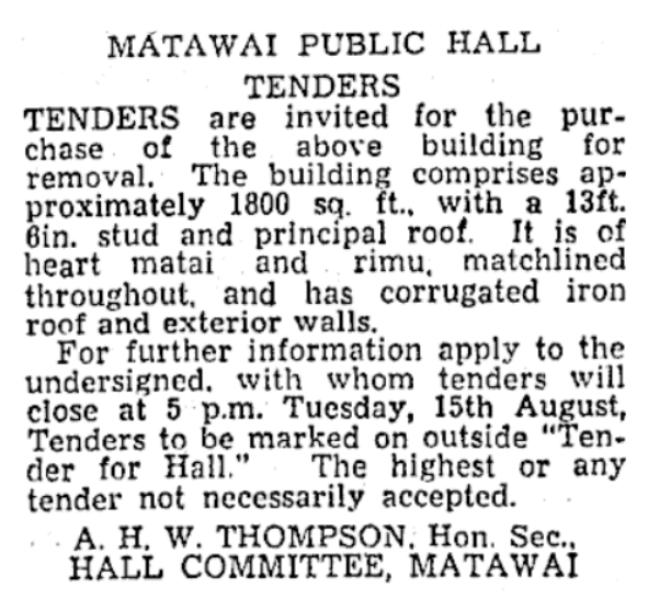 Advertisment for hall.