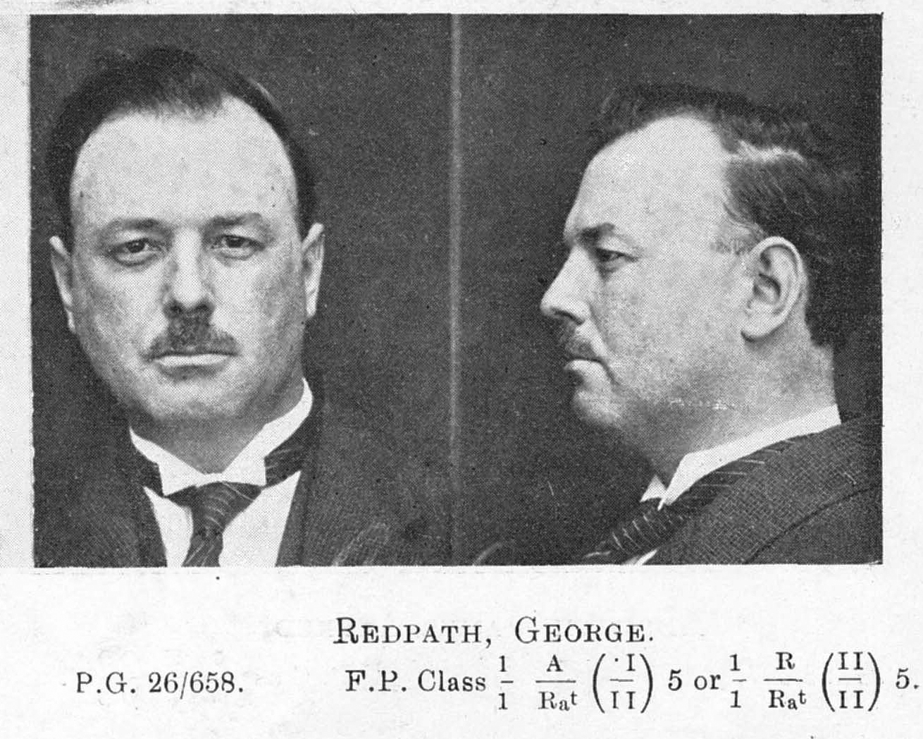 George Redpath 1926 Police Photo